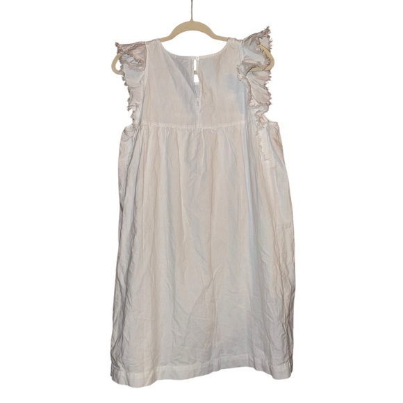 AG ADRIANO GOLDSCHMIED Jennifer Midi Shift Dress White Linen Blend Size Large - Picture 14 of 16